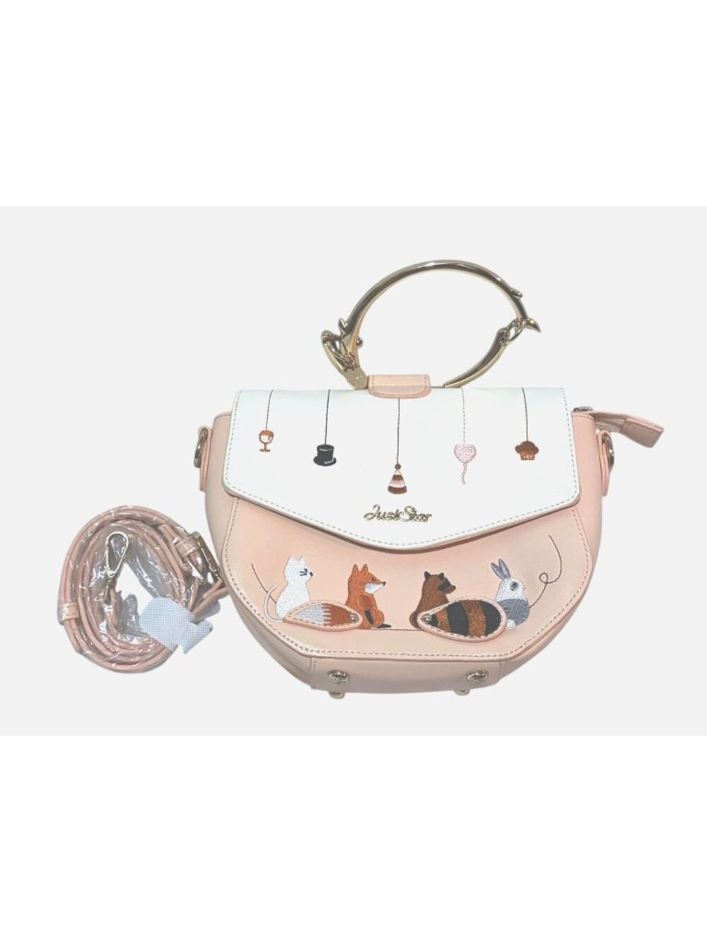Just Star Woodland Creatures Crossbody Bag with Wrist Bangle Fox Raccoon Rabbit